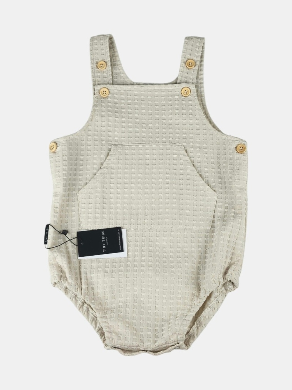 Tiny Tribe Cream Baby One-Piece Bodysuit with Pocket